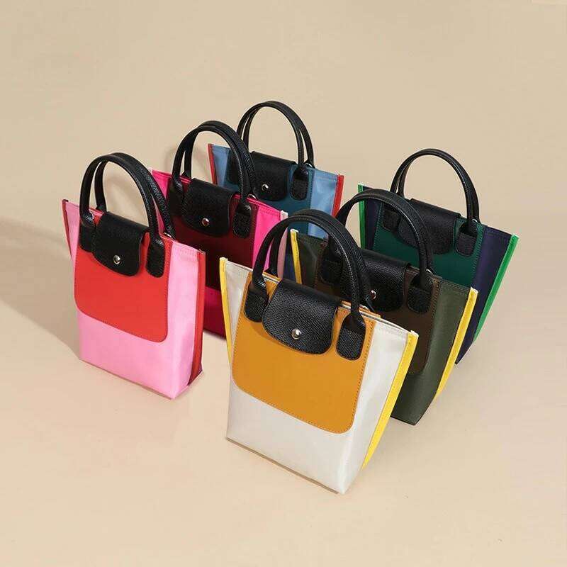 Simple And Stylish Large Capacity Color Blocked Tote Women's Shoulder Bag, Versatile Handbag