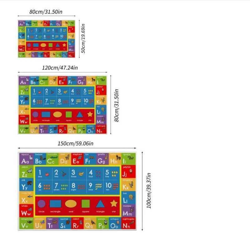 Numeric Letter Childrens Educational Large Area Rugs Decor Childrens Room Non-slip Crawling Mat Living Room Carpet Rug y250609R7AO