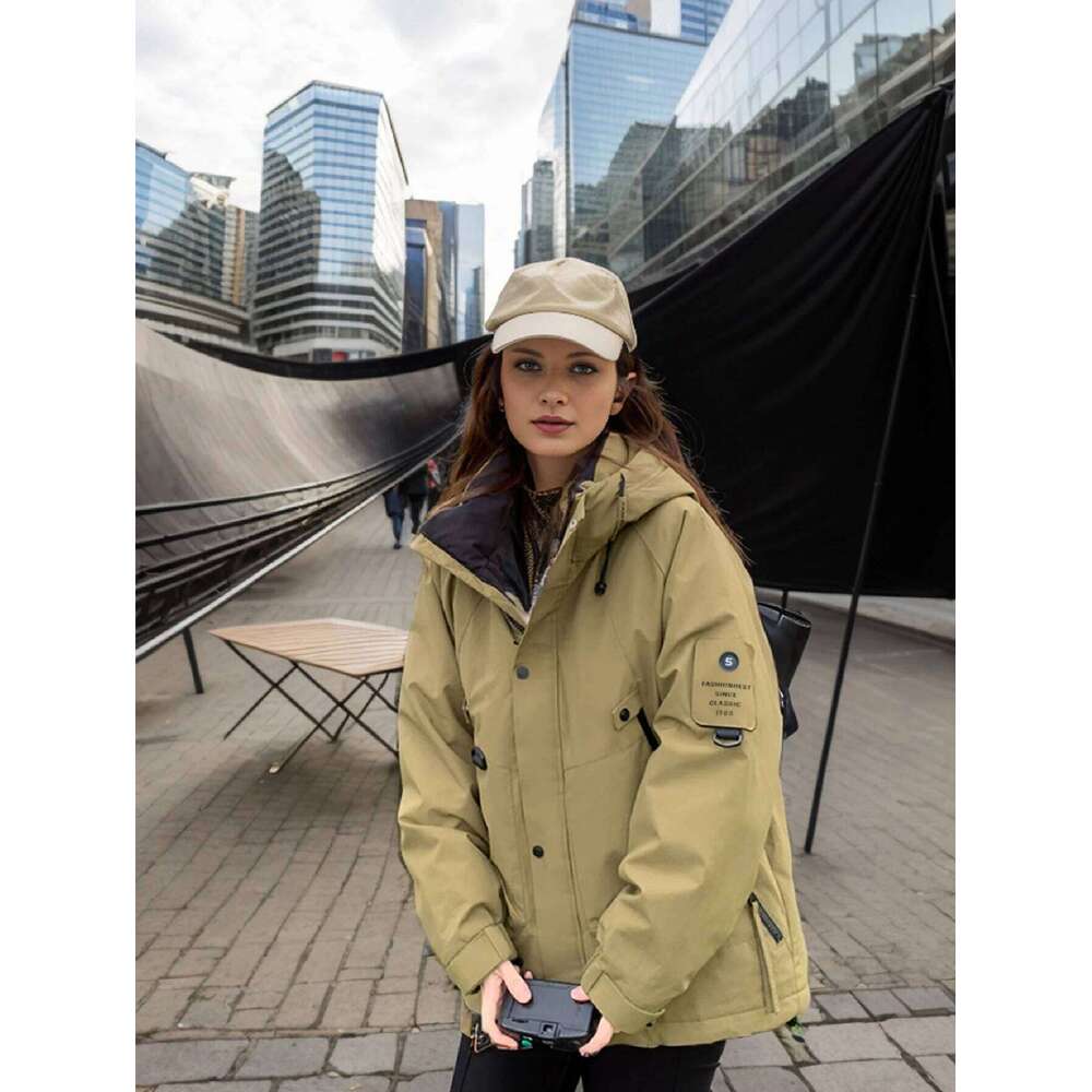 MIEGOFCE 2024 Women Outdoor Parka Mountaineering Casual Fashion Loose Winter Jacket Hooded Stand-Up Collar Coats MZ-23336