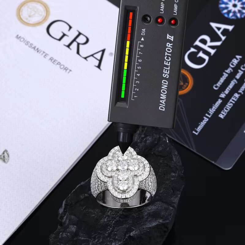 Hip Hop Fine Jewelry 925 Silver Moissanite Ring Jewelry Iced Out Bling Cross Ring for Men Women Valentines Day Pray Gift Ring