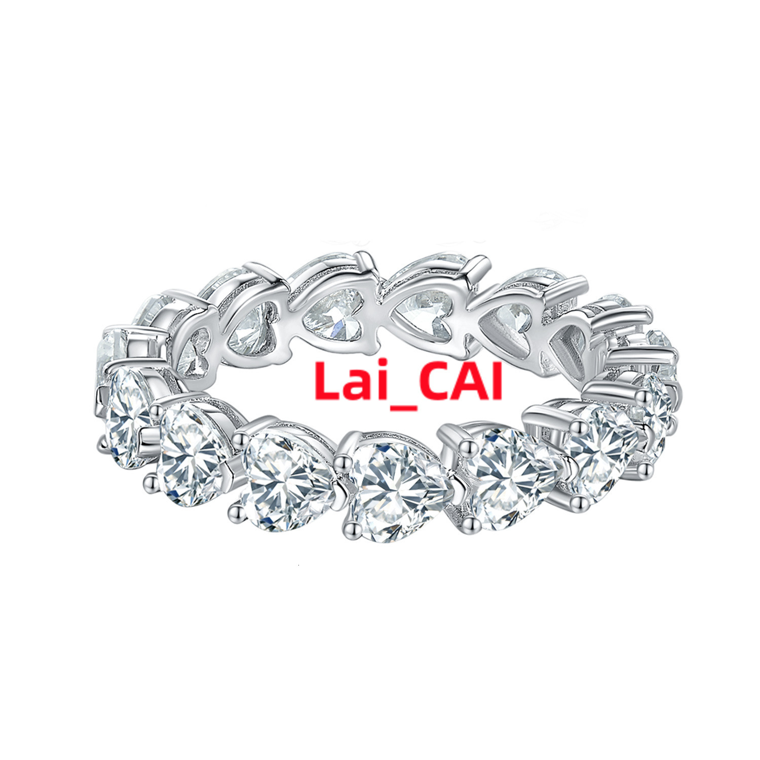 Hip Hop Vvs Diamond 18k Gold halo Women Engagement Lab Grown Heart Shape Moissanite Ring Tennis