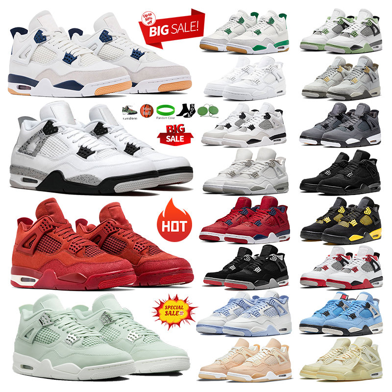 Hot Designer 4 4s Basketball Shoes Men Women White Cement jordn 4 Sneakers Brick By Brick Navy Black Cat Cool Grey Mens Outdoor Sports Trainers Womens Fashion shoe