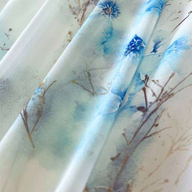 Fashion Floral Print Patchwork Bohemian Woman 2025 Sexy V Neck Hollow Dresses Long Sleeve Puff Loose Maxi Dress