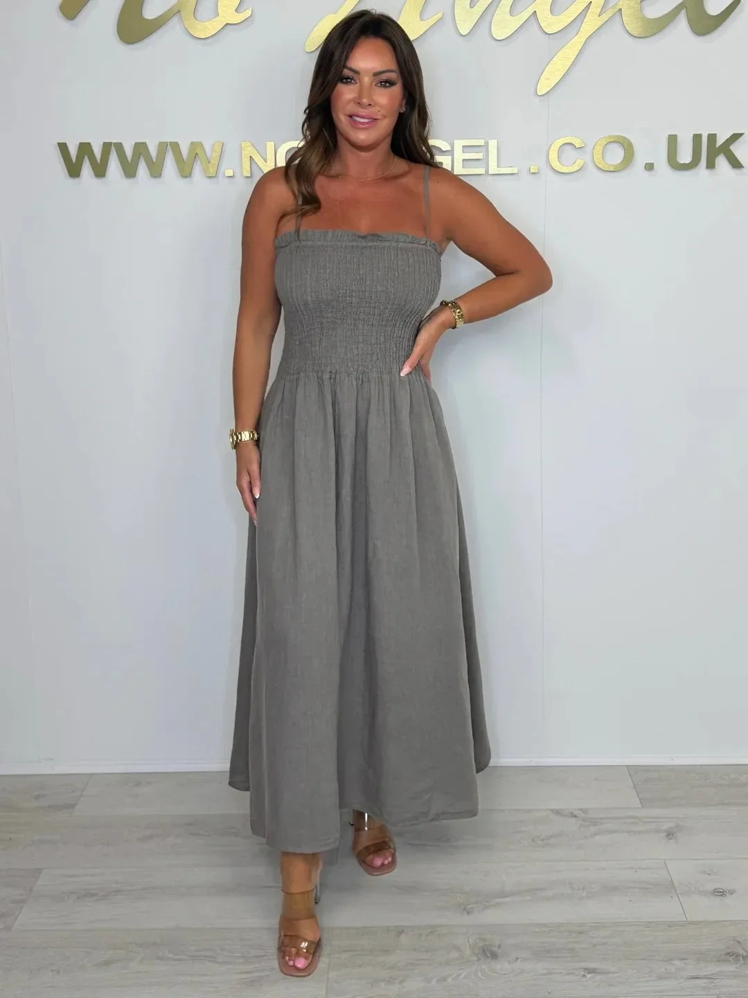 Spring Summer Casual Dress Set Women Elegant Office Lady Cardigan Short Jacket Strap Elastic Cotton Linen Dress 2 Piece Outfit 250606