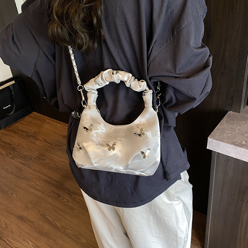 designer Niche Design Pleated Handbag Cloud Bag for Women 2025 New Simple Versatile Chain Crossbody Textured Und
