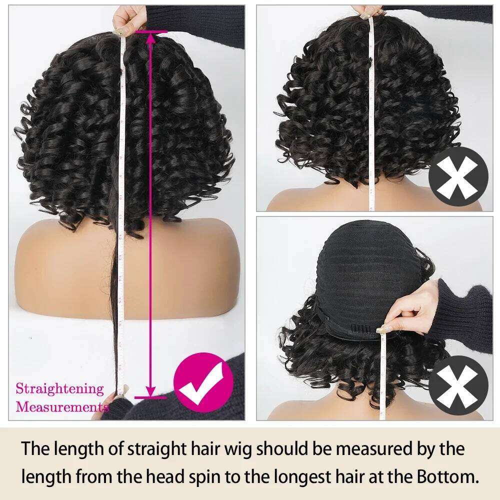 Fluffy Funmi Glueless Natural Short Bouncy Curly Bob Virgin Human Hair Wig with Bangs For Black Women
