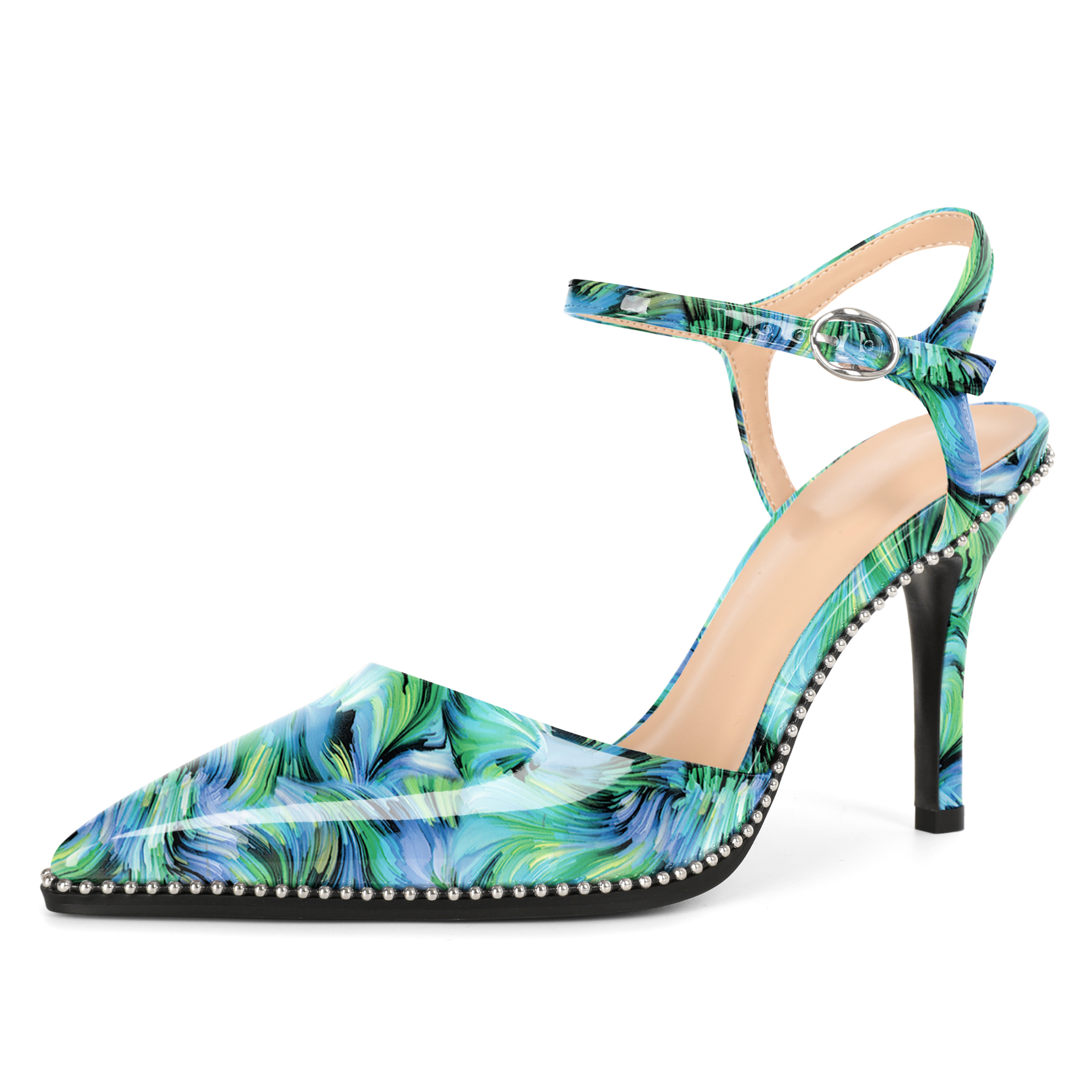 Zamikoo High heels Pumps Ankle Strap Slingback heels Pointed Toe 3 inches Heeled Sandals Dress Pumps Shoes