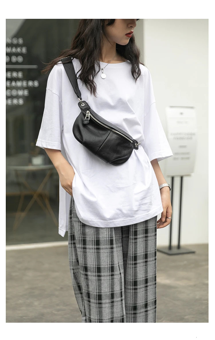 Female Chest bag chain Crossbody Bags For Women Shoulder bags Small PU Leather ladies Waist Pack Breast phone wallet w250605