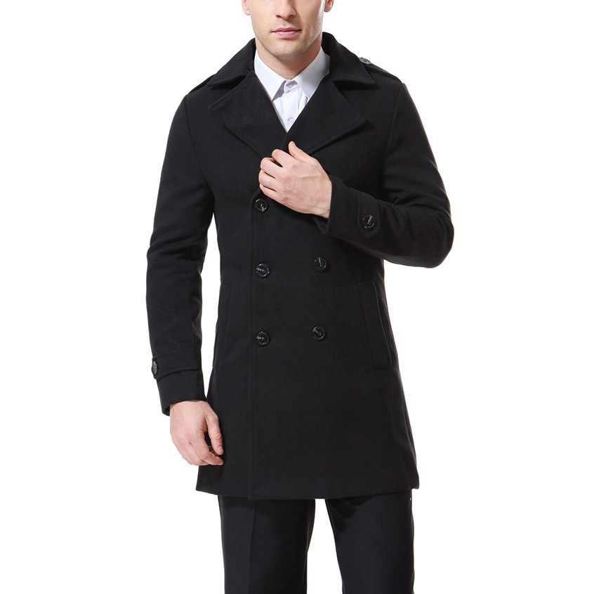 Men's Trench Coats Men British Style Double Breasted Top Coat Mens Long Masculino Male Clothing Classic Drop Overcoat
