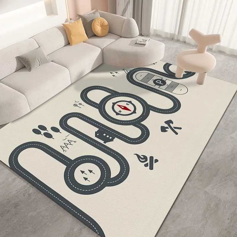 Large Carpet Dirt-resistant Easy To Maintain Cartoon Traffic Early Education Crawling Mat Wear-resistant Anti Slip Flannel Rug y250609O2TC