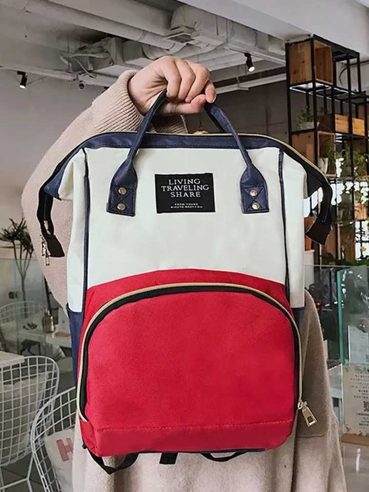 Large-capacity Oxford cloth mommy bag double-shoulder milk storage backpack with bottle separation layer wear-resistant travel A-DH y250609IBNY