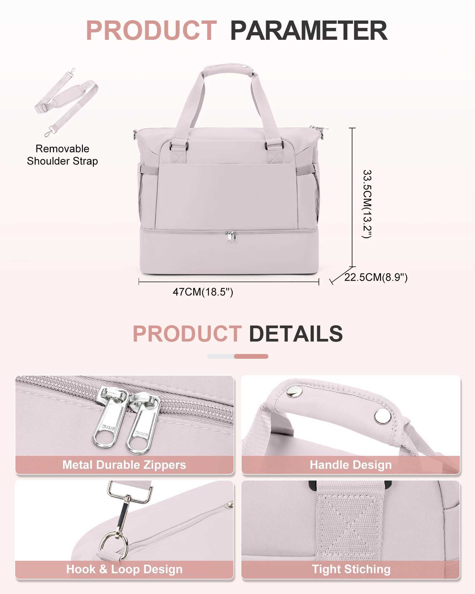 Gym Bag for Women Large Travel Duffel Bag Weekender Overnight Bag with Wet Pocket and Shoes Compartment for Travel Gym Yoga y250609USZF