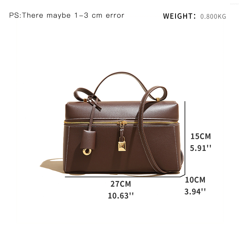 Totes MABULA High Quality Women Lunch Box Bags Vintage Cow Leather Casual Capacity Handbag Trend Single Shoulder Crossbody Bag