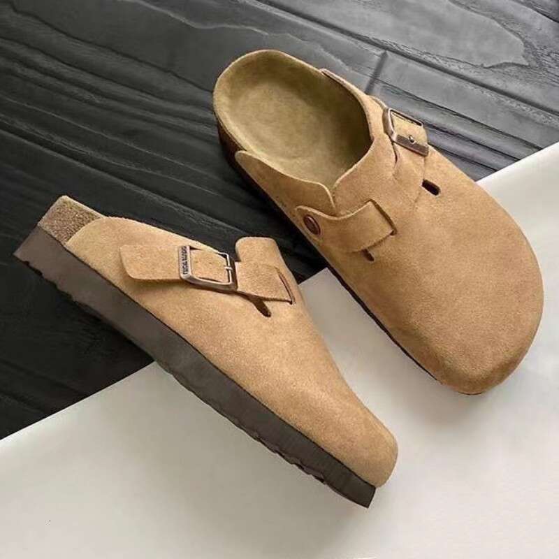 Women's Adjustable Buckle Classic Cork-Like Non-Slip Waterproof Home Sandals with Arch Support