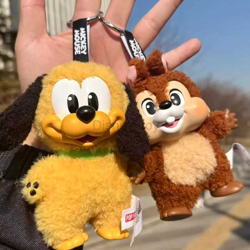 Disney Popmart Mickey Family Cute Together Keychain Series Blind Box Vinyl Doll Mickey Mouse Anime Figures Decor Collection Kids Gifts Y250609