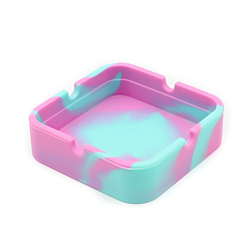Square Silicone Ashtray Creative Anti-shock Smoke Ash Tray Camouflage Luminous Fashion Environmental Hotel Home Square
