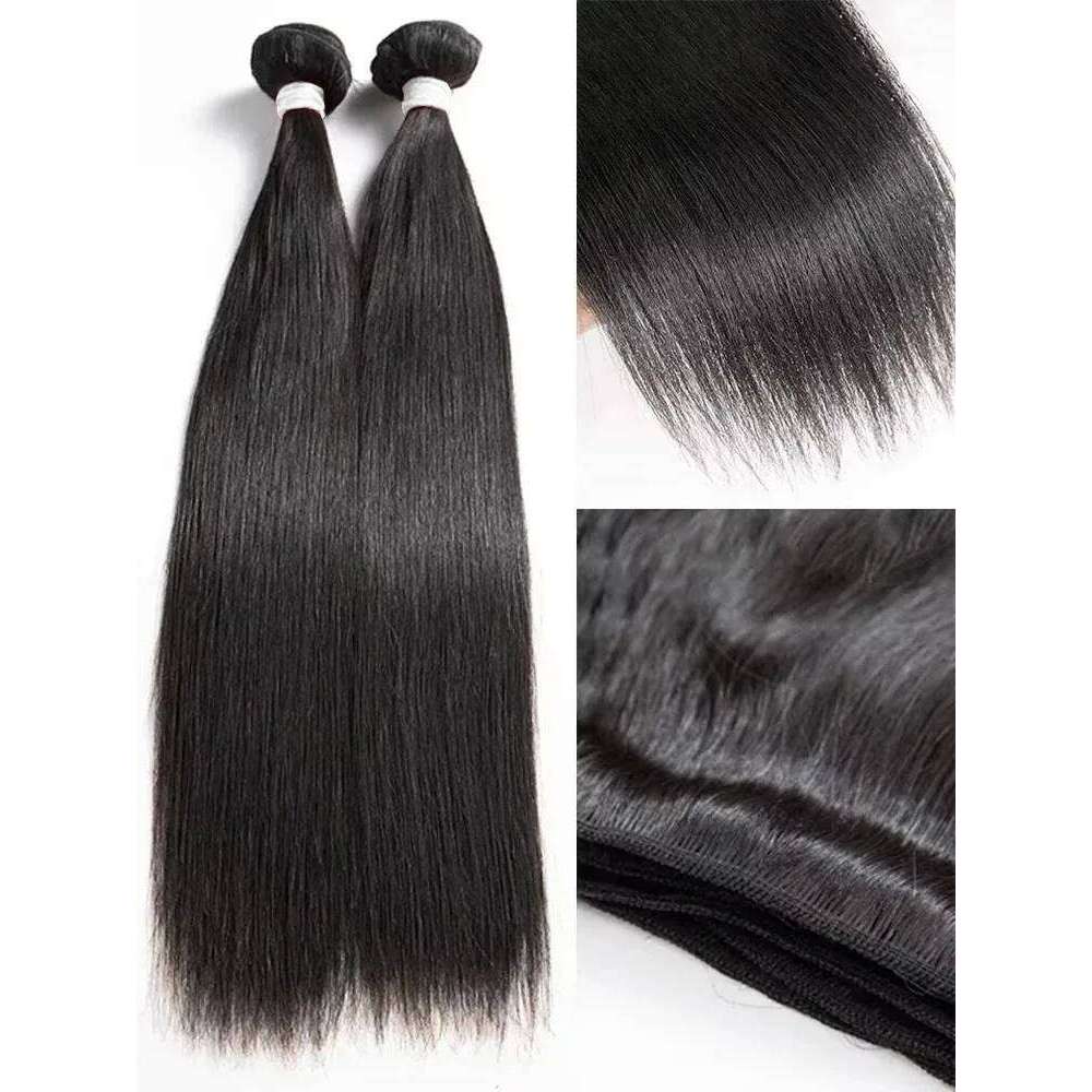 YKB Straight Human Bundles Brazilian Raw Hair Weave Silky 30 42 Inch Natural Black 12A Weaving Extensions Wholesale Virgin