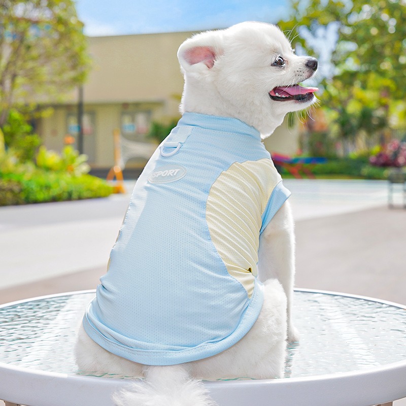Summer Pet Cooling Vest Shirt for Dogs Cats, Breathable Sporty Design