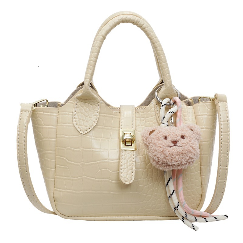 designer Korean Style Niche Design Handheld Bucket Bag for Women 2025 New Trendy Fashion Versatile Crocodile Pattern Shoulder Crossbod