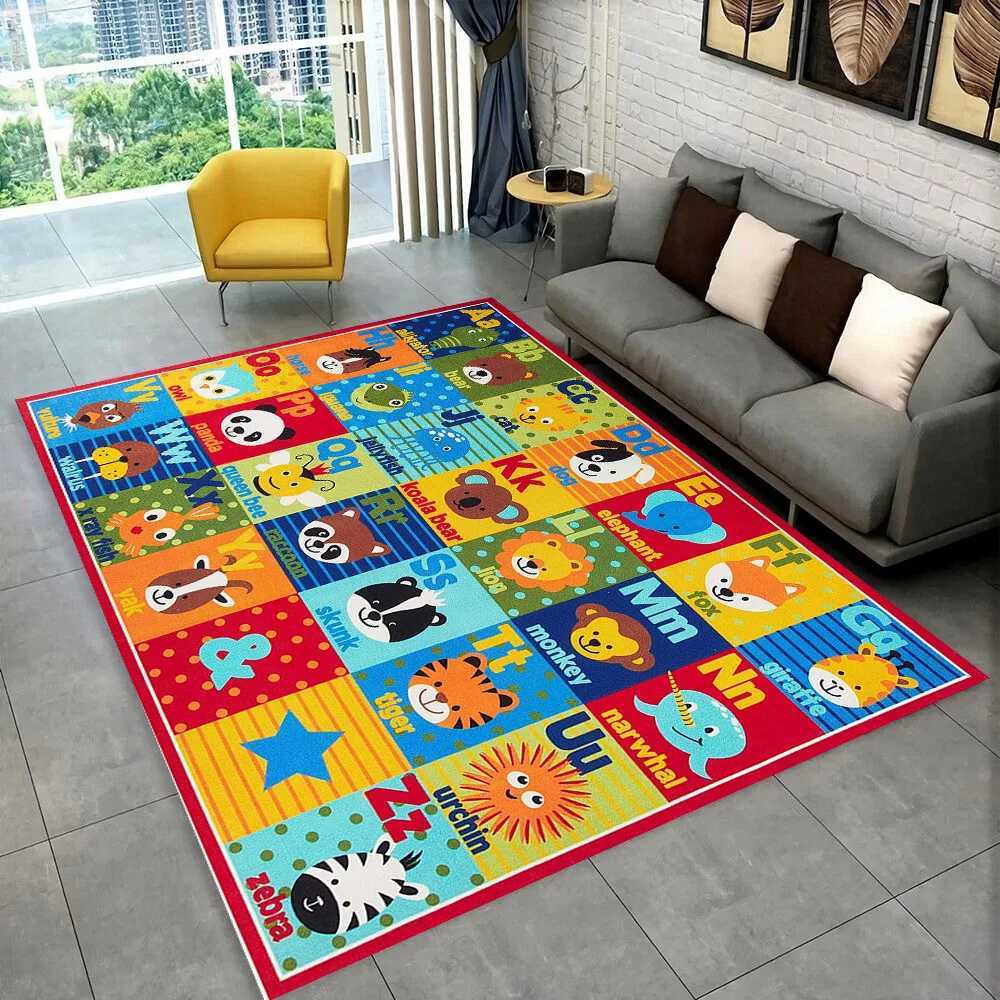ABC Cartoon Alphabet Children Crawling Kids Playroom Early Education Area Rug Carpet for Living Room Bedroom Sofa Non-slip Mat y2506099S6J