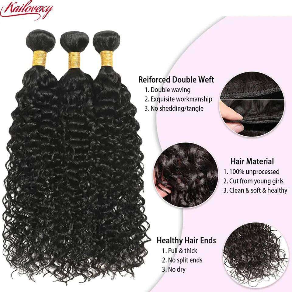 Kinky Curly 4x4 13x4 HD Closure Frontal with 3/4 Bundles Wet and Wavy Brazilian Human Hair