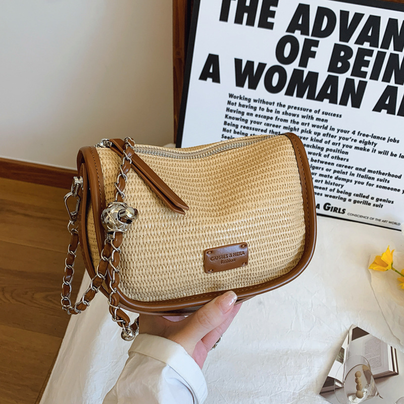 designer Handheld Color-Block Underarm Bag for Women 2025 Summer New Fashion Handheld Bag Korean Style Niche Simple Shoulder Crossbod