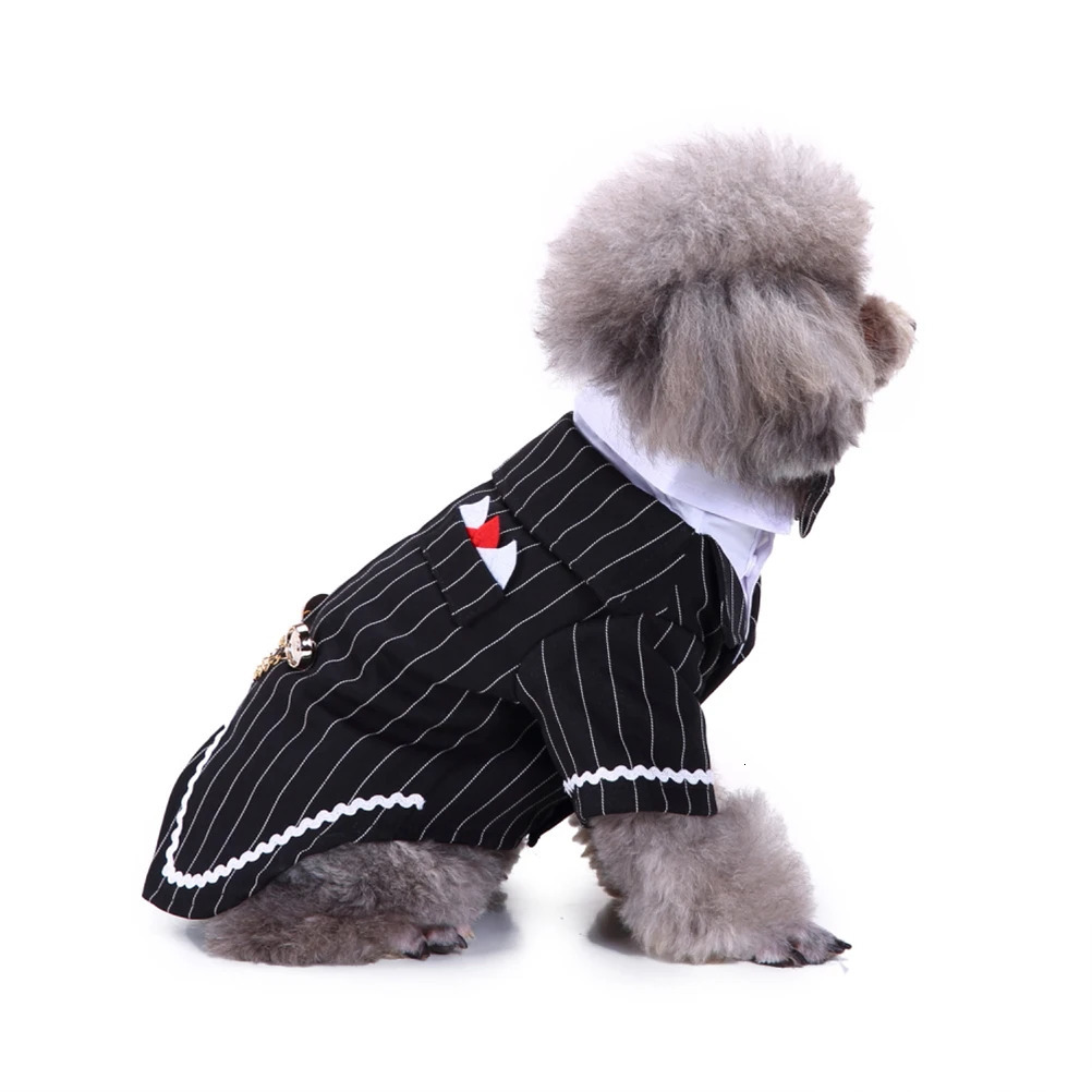 Pet Dog Tuxedo Fashionable Clothes Apparel Dress Puppy Formal Clothing Costume Suit 250609