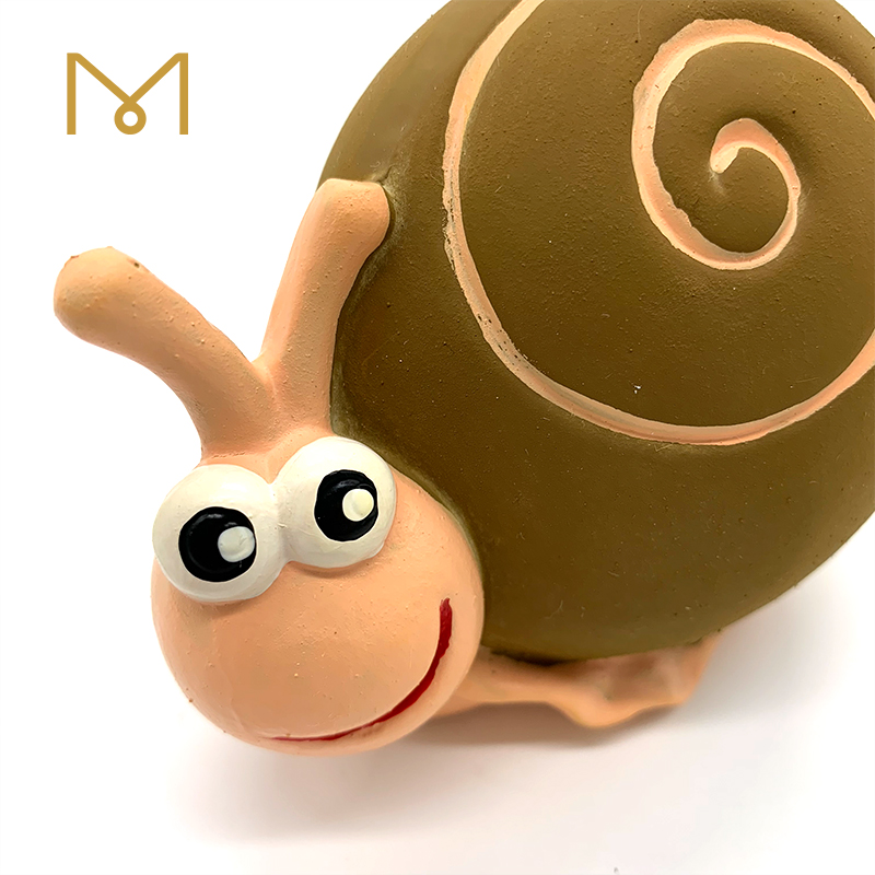 Screaming Snail Rubber Puppy Toys Eco friendly Cute Funny Squeaker New Natural Chew Soft Rubber Dog Pet Toy Wholesale for Dental and Mental Health 6pc