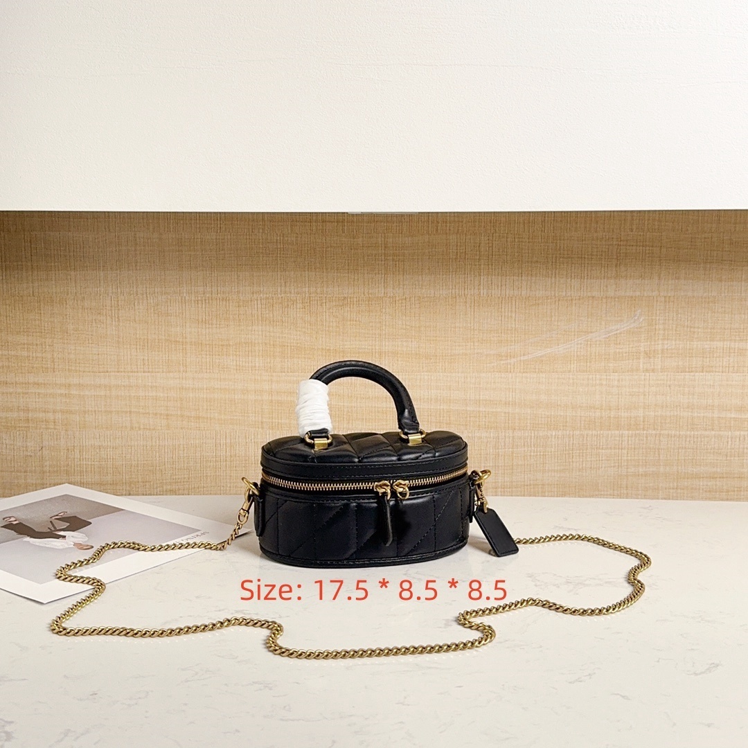 Makeup bag mini bag cosmetic bag designer bag sheepskin genuine leather chain handheld quality superior three colors cutecross body bags women luxury box tote bag