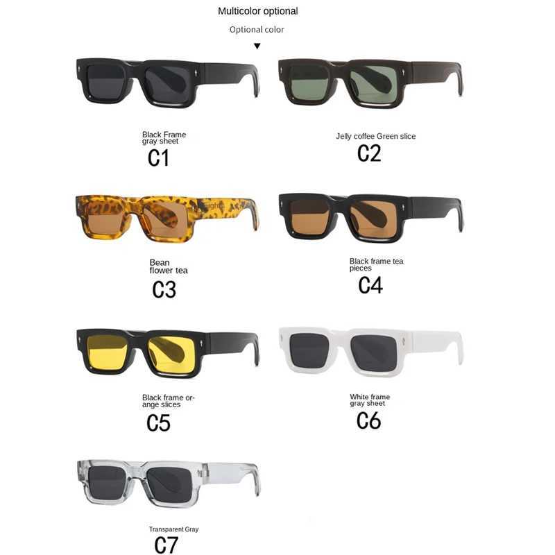 CY5539 Brand Designer Square Sunglasses for Women Men Ocean Color S Sunglasses Fashion Rectangle Rivet Sunglasses X250609