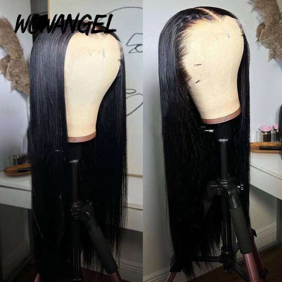 WOW ANGEL Frontal 250% 13x6 Straight Invisible Melt Skin HD Lace Front Human Hair Wig