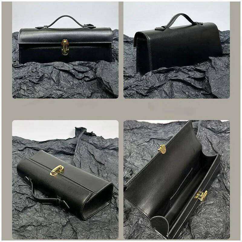 2025 New Brand Genuine Leather Handbag Women's Stick High Quality Savette Symmetrical Slimming Bag