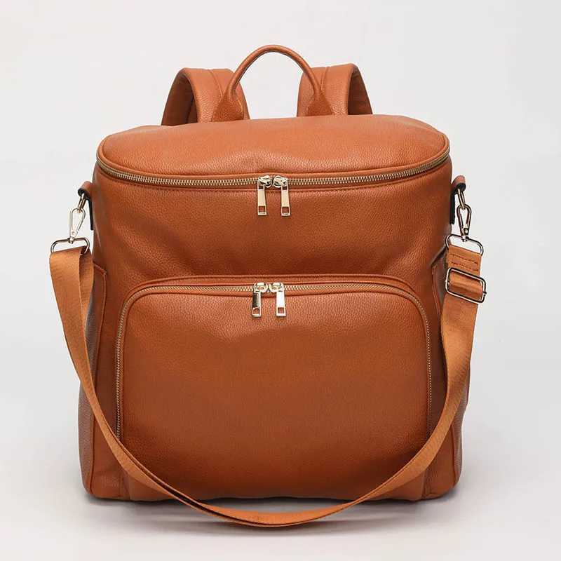 PU Leather Diaper Bag Backpack Large Capacity Travel Carry Bag Maternity Bag Stroller Organizer Nappy Changing Bags Diaper pad y2506098MQ0