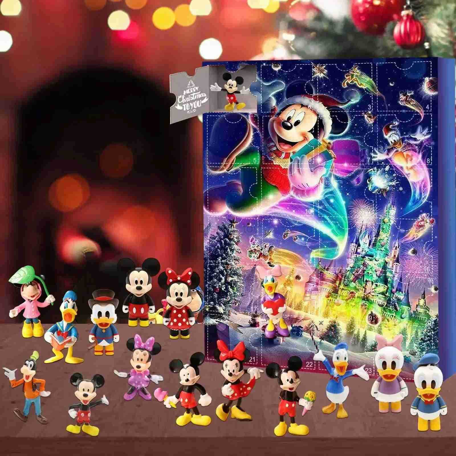 Disney Christmas Blind Box Stitch Mickey Mouse Christmas Advent Calendar Toy Story Yoda Box Toy Gift Anime Figure Surprise Gift Y250609