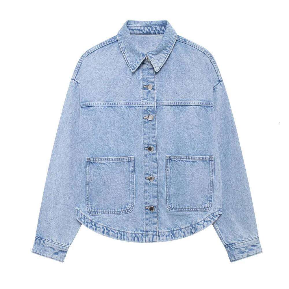 UNIZERA Autumn New Product Casual Women's Fashion Versatile Buckle Patch Denim Jacket Coat