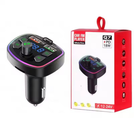 1~10PCS Car Bluetooth 5.0 FM Transmitter PD 18W Type-C Dual USB 4.2A Fast Charger LED Backlit Atmosphere Light MP3 Player