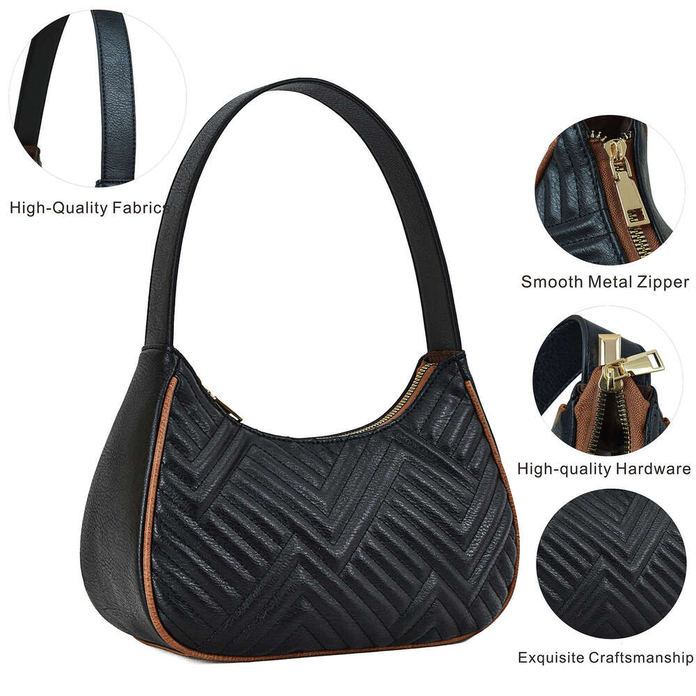 Hot Selling Quilted Embroidered Plaid Underarm New Fashion Handbag Trendy Straight Women's Bag