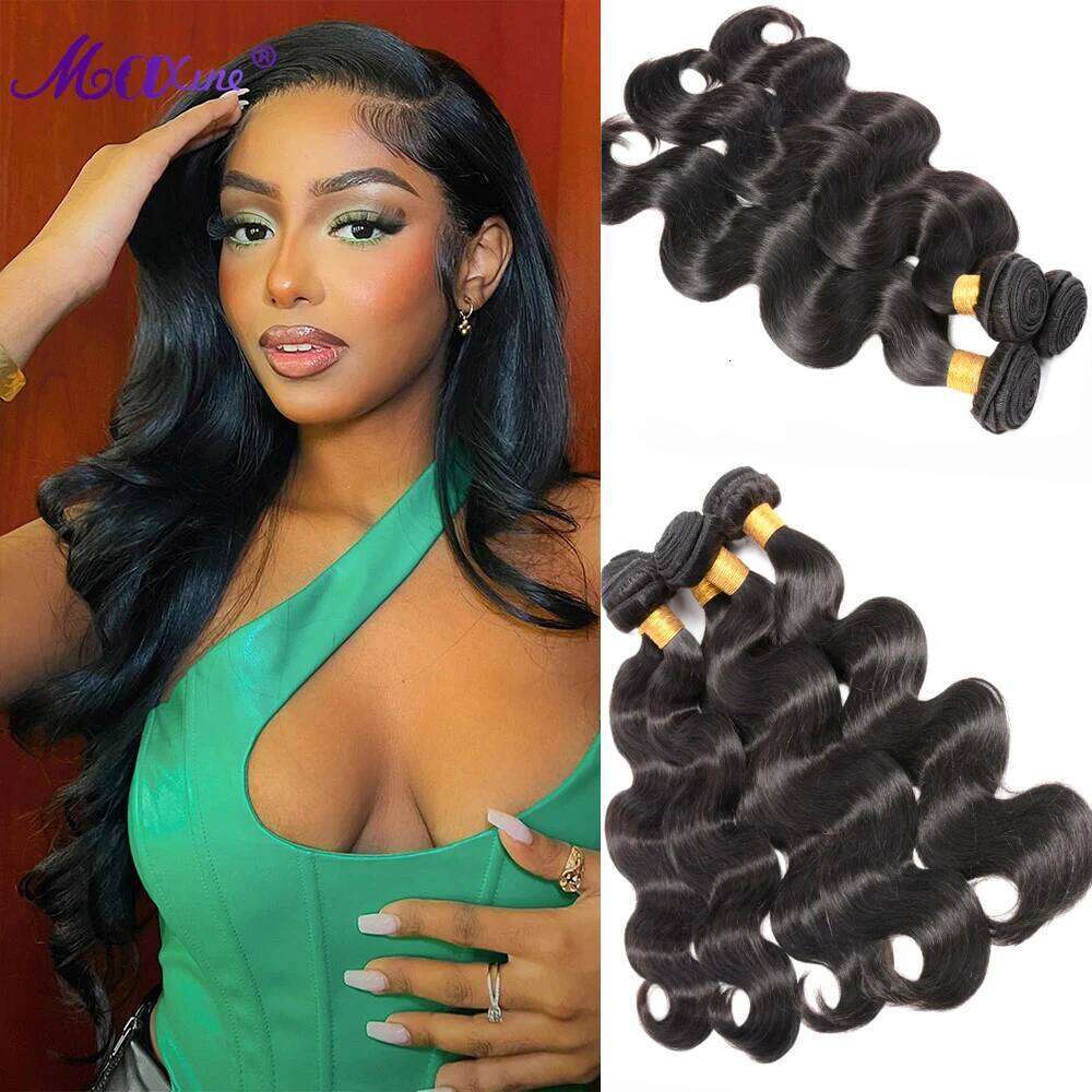 30 32 Inch Body Wave 3/4 Brazilian Maxine Natural Wavy Weave Human Hair Bundles Extensions Tissage For Women