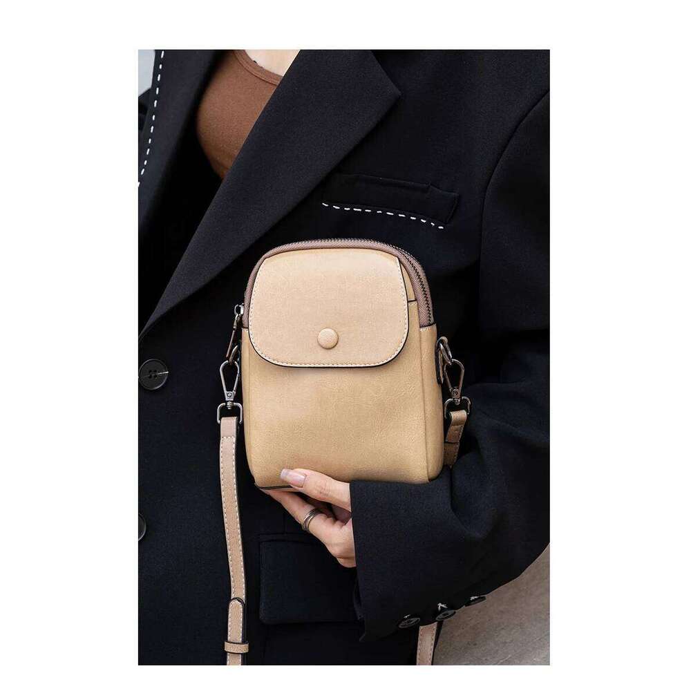 Designer Bags 2025 Women's Oil Wax Cow Genuine Leather Handbags Female Cowhide Vintage Shoulder Bag Ladies High Quality Phone Crossbody Bags Luxu