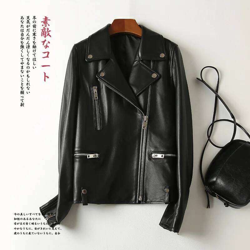 Nerazzurri Spring Short Yellow Black Blue Biker Jacket Long Sleeve Zipper Autumn Faux Leather Jackets for Women