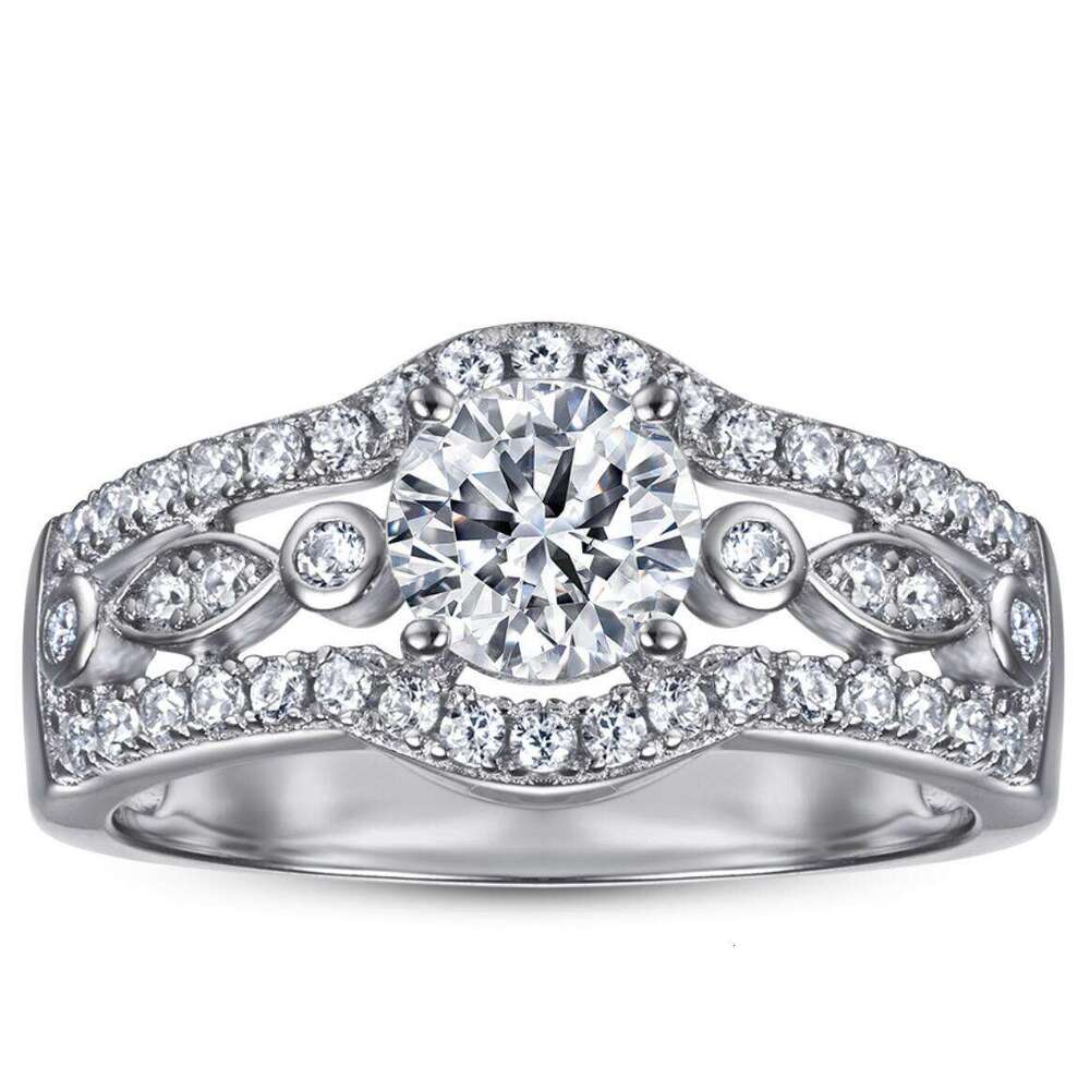 DHCollections Wedding Set Silver Zircon Row Diamond Ring Female Design Sense Niche Rings with Customized AI Creation Version