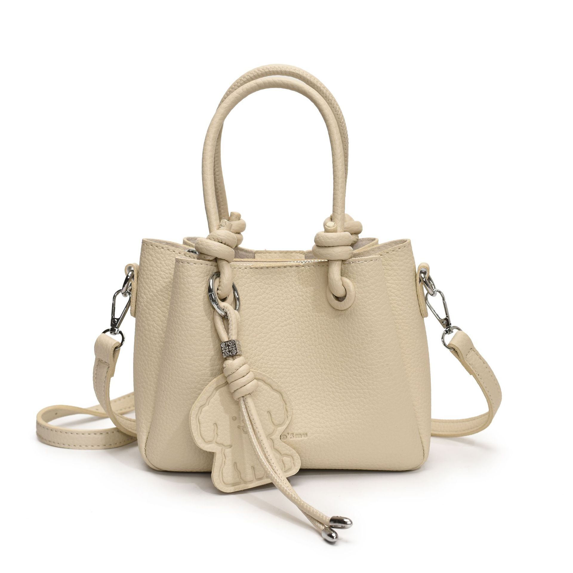 designer Foreign Trade Lychee Pattern Handbag Commuter Bag for Women 2025 New Trend Spring Fashion Bucket Bag Versatile Crossbody Bag