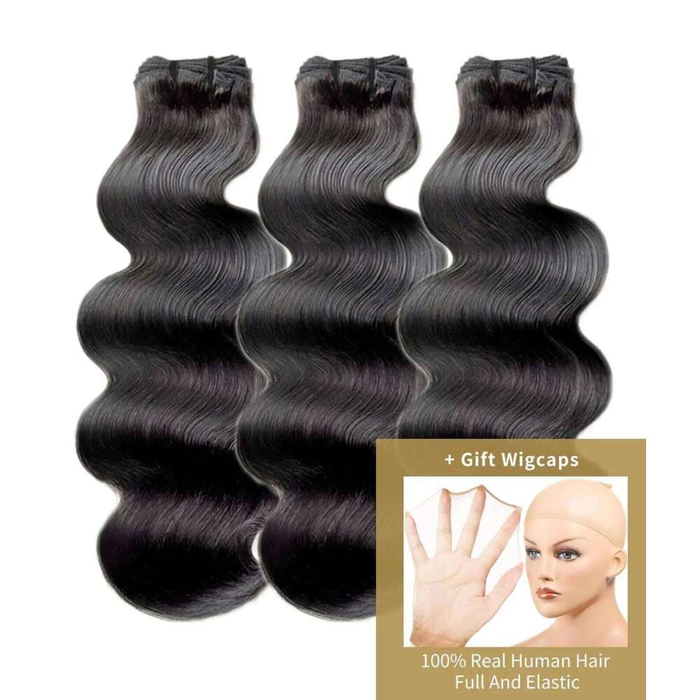 Body Wave Brazilian Weave Bundles 3 Bundle Deals Human Hair Extensions Natural Black