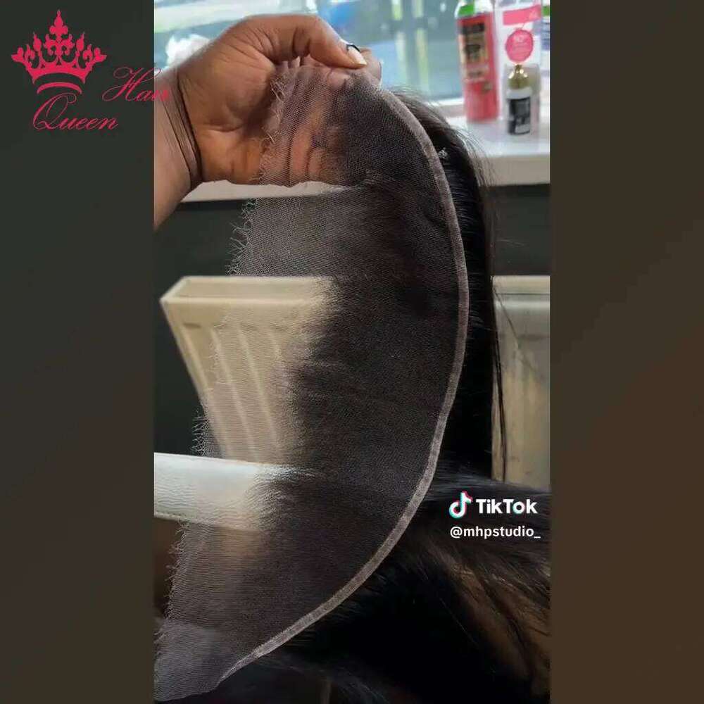 Queen Real HD Frontal/Closure Only Invisible Melt Skin Lace 13x6 13x4 4x4 5x5 6x6 7x7 Raw Human Hair Body Wave & Straight