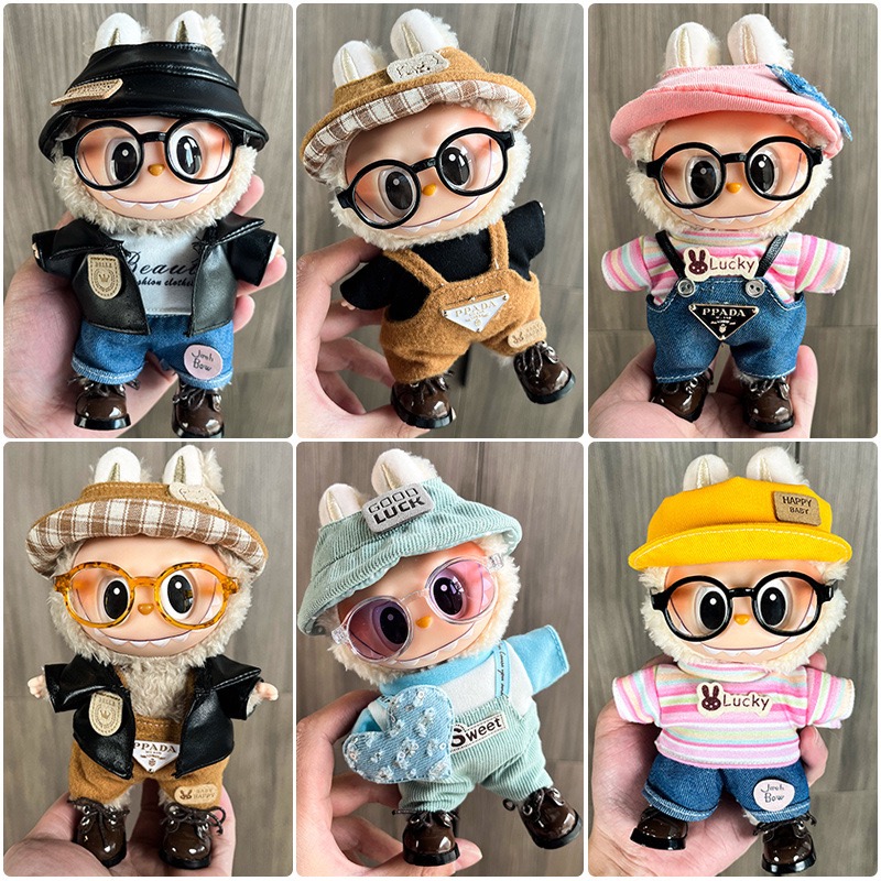 Labubu clothes a second generation 17cm labubu cloth pendant baby clothes set labubu blind box pendant in place of wearable clothes set