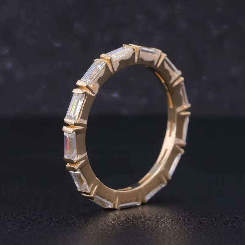 Starsgem Wholesale Bulk 10k Yellow Gold Emerald Eternity Tennis Vvs Mossanite Moissanite Diamond Hip Hop Ring