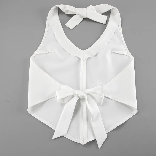 2025 Summer Neck Hanging Vest Long Pants Two-piece Set Fashionable Backless White Vest Set Casual Women's Clothing