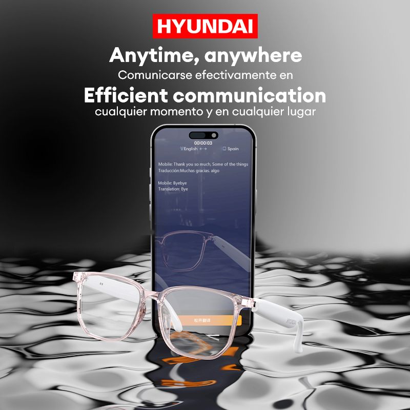 HYUNDAI Sunglasses 5.4 Smart Bluetooth Glasses Earphones Outdoor Running Cycling Semi-Open Speaker Stereo Wireless Phone Headphones Pro Max HY-C8PRO A