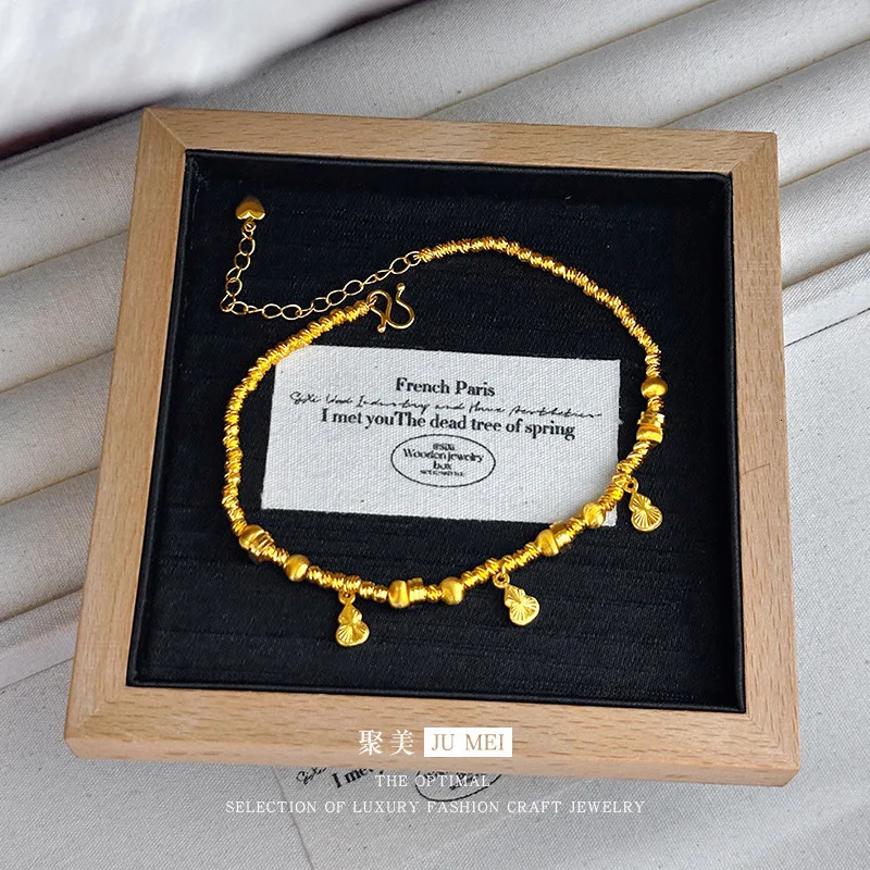 9999 24Kreal gold store same style gold womens foot chain gourd sexy womens jewelry 250528