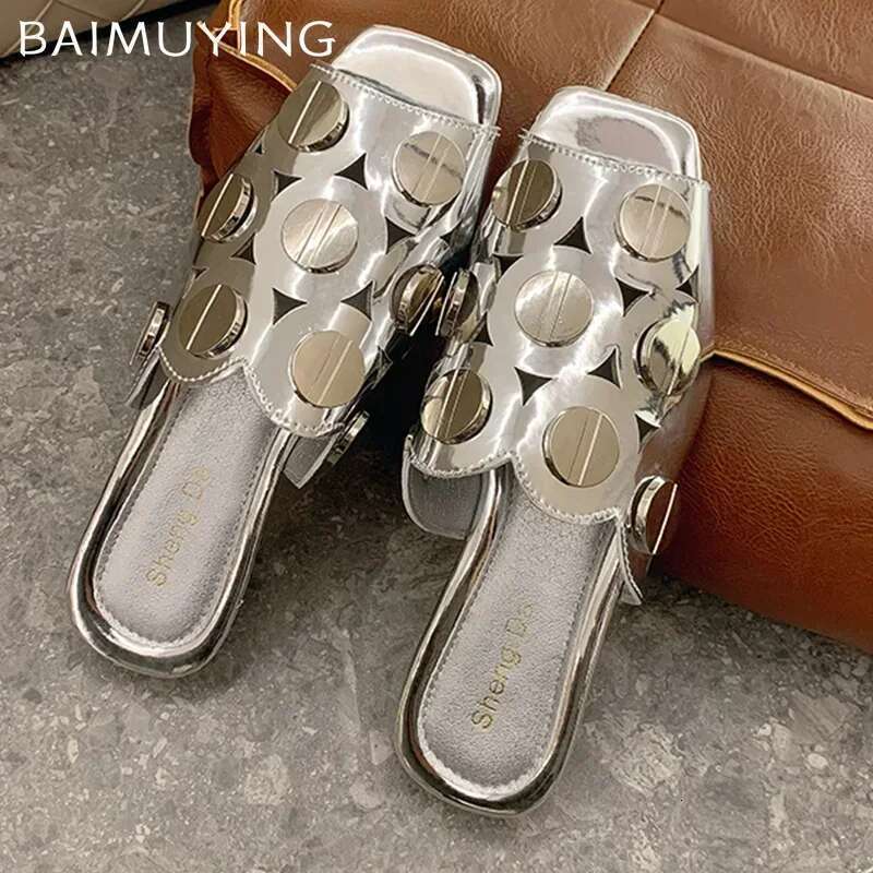 Designer Women Slippers Elegant Heeled Sandals Fashion Woman Shoes 2025 Brand Slides Chunky Party Dress New Mujer Zapatos